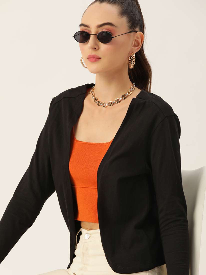 Buy DressBerry Women Black Solid Pure Cotton Shrug Shrug for Women 19018564 Myntra