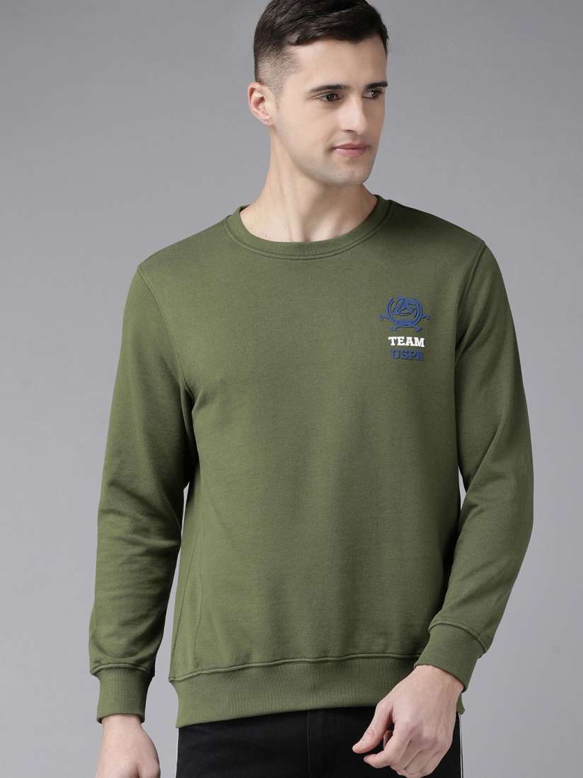 Buy U.S. Polo Assn. Men Olive Green Sweatshirt Sweatshirts for Men 19019844 Myntra
