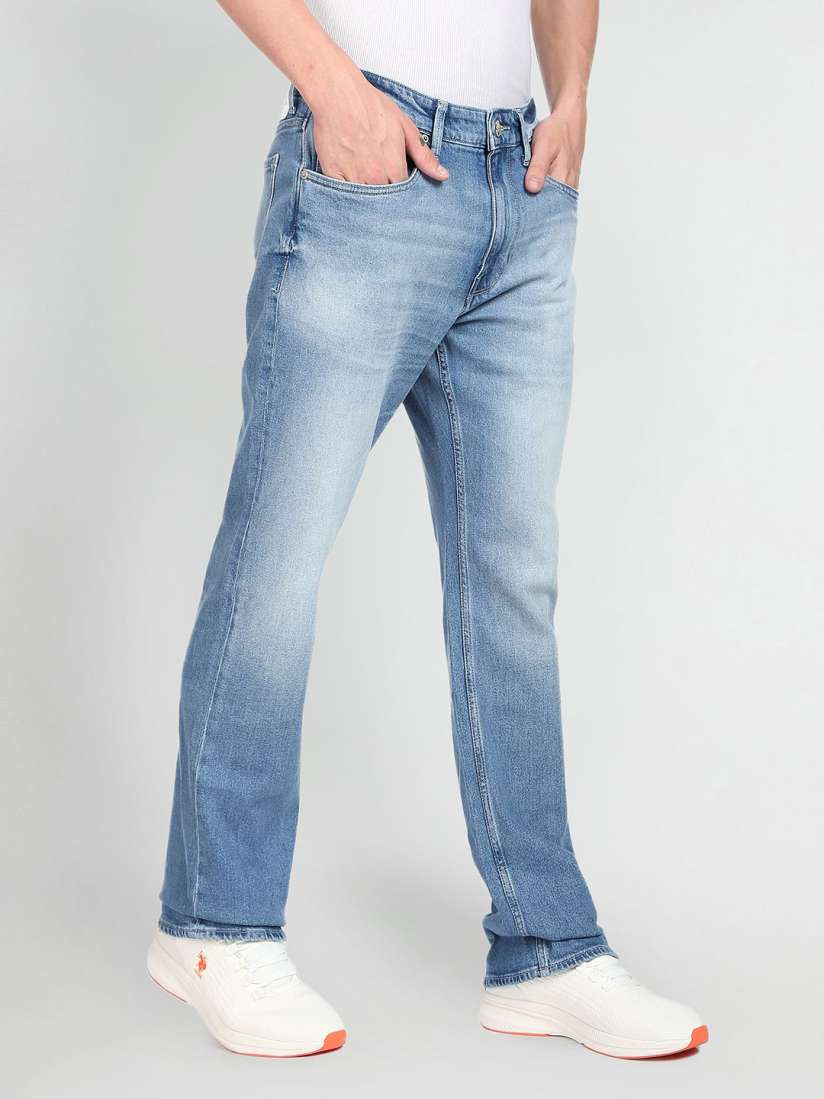 Buy U.S. Polo Assn. Denim Co. Men Blue Bootcut Mid Rise Light Fade Stretchable Jeans Jeans for Men 19022162 Myntra