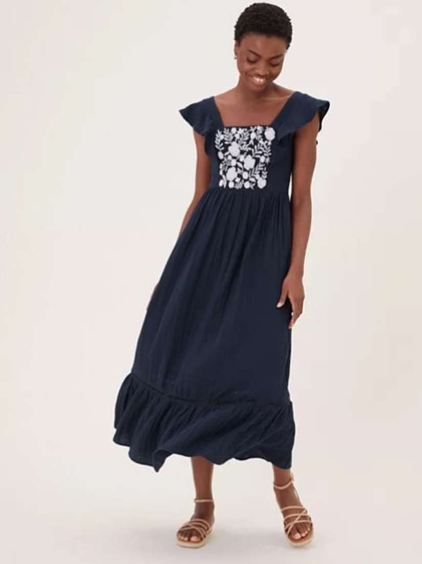 Buy Marks Spencer Navy Blue Maxi Dress Dresses for Women 19024996 Myntra