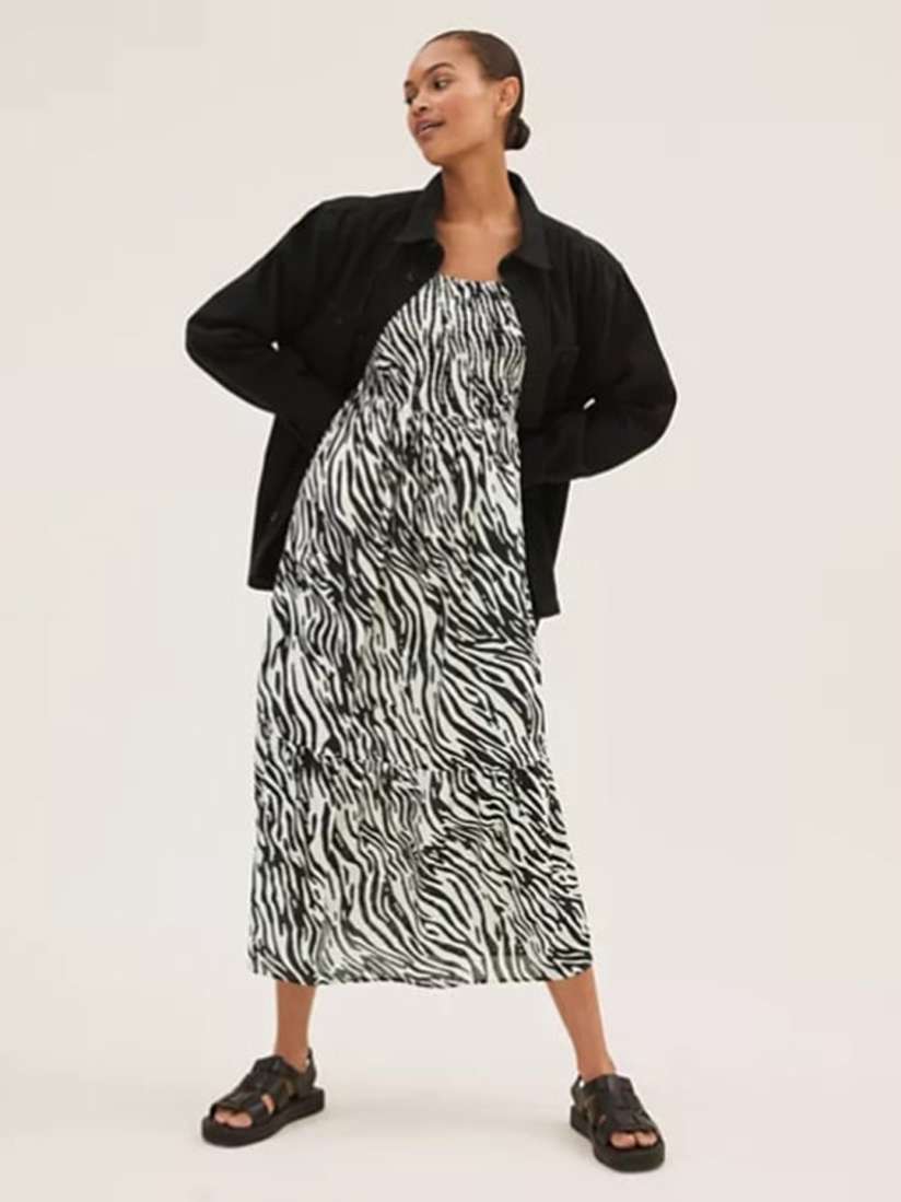 Marks and spencer black and white dress outlet