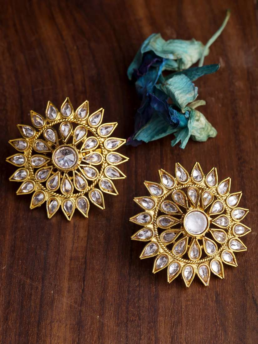 Buy Voylla Colors Generic Gold Toned Circular Studs Earrings for Women 1902630 Myntra