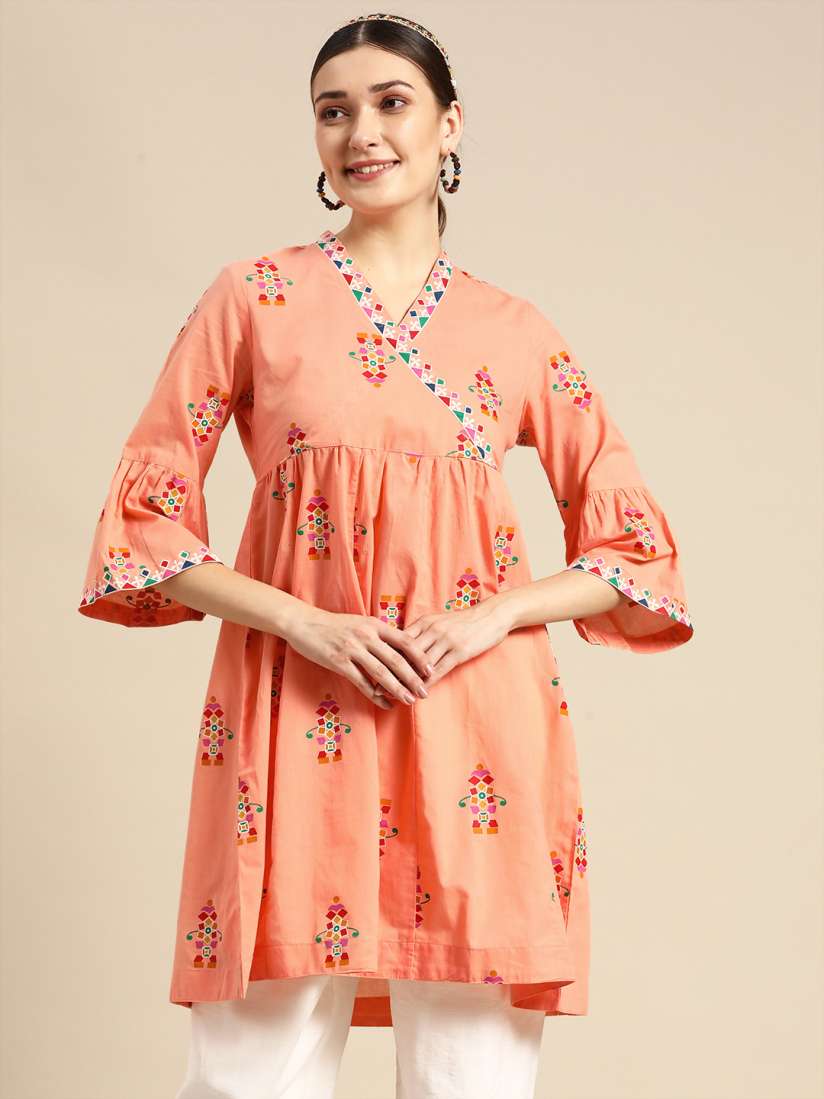 Sangria orange kurti clearance