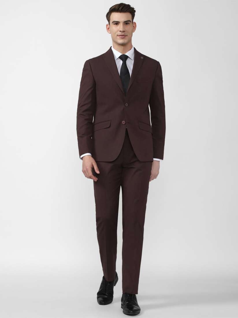 Buy Peter England Elite Men Brown Solid Slim Fit Single Breasted 2 Piece Formal Suit Suits for Men 19029380 Myntra