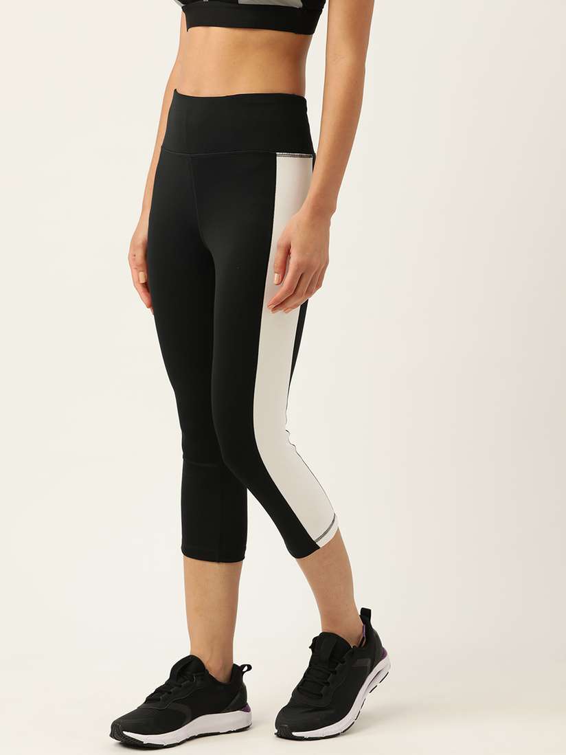 Buy Macy's Ideology Women Black White Striped Detail Tights