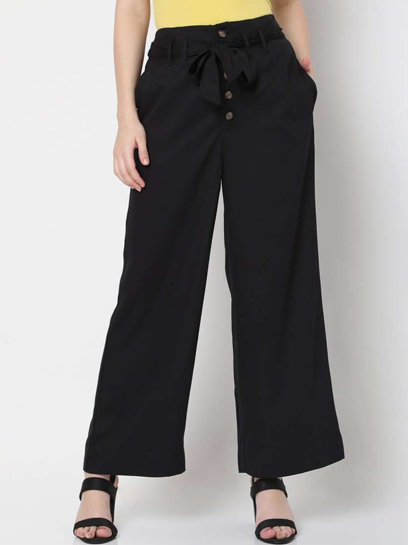 Buy Vero Moda Women Black Trousers Trousers for Women 19039796 Myntra