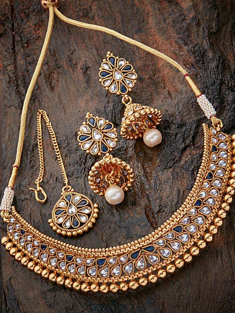 Buy Kushal s Fashion Jewellery Gold Toned Embellished Jewellery Set Jewellery Set for Women 1904023 Myntra