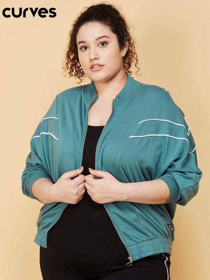Plus size green bomber jacket deals