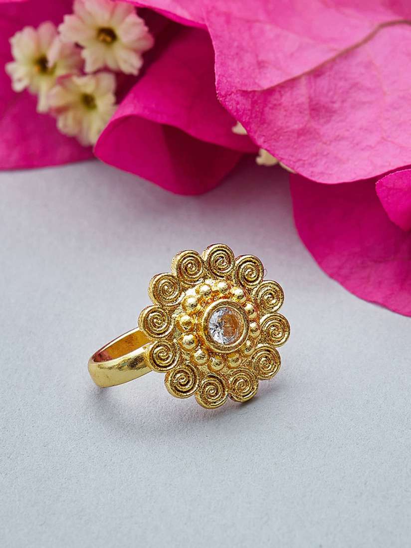 Buy Voylla Gold Colored White Stone Studded Nosepin Nosepin for Women 19051802 Myntra