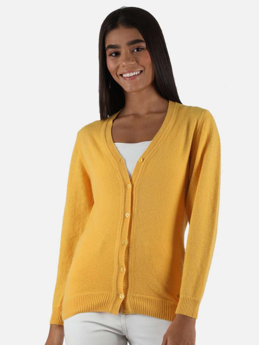 Buy Monte Carlo Women Yellow Cardigan Sweaters for Women 19055220 Myntra