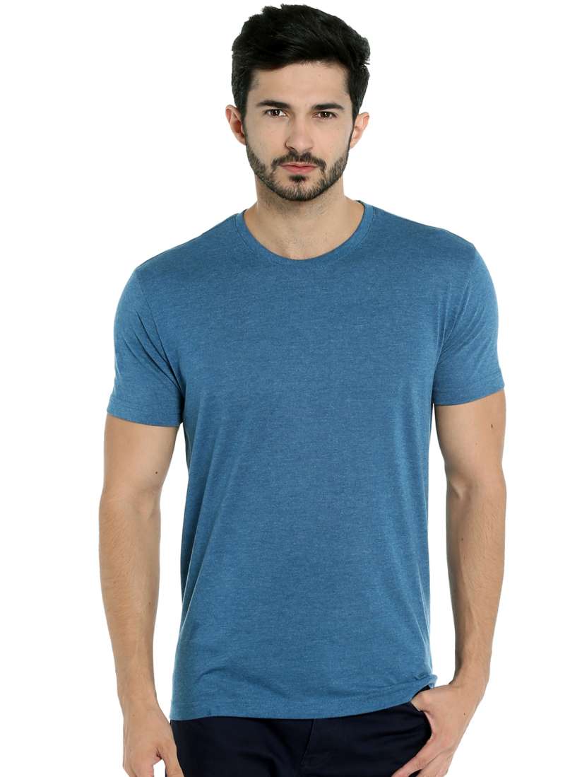 Buy DEEZENO Men Blue Solid Round Neck T Shirt Tshirts for Men Myntra