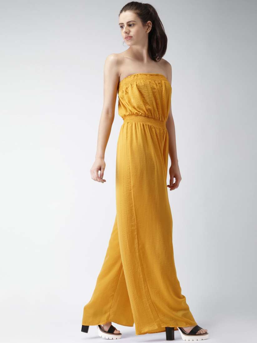 Buy FOREVER 21 Mustard Yellow Tube Jumpsuit Jumpsuit for Women 1906282 Myntra