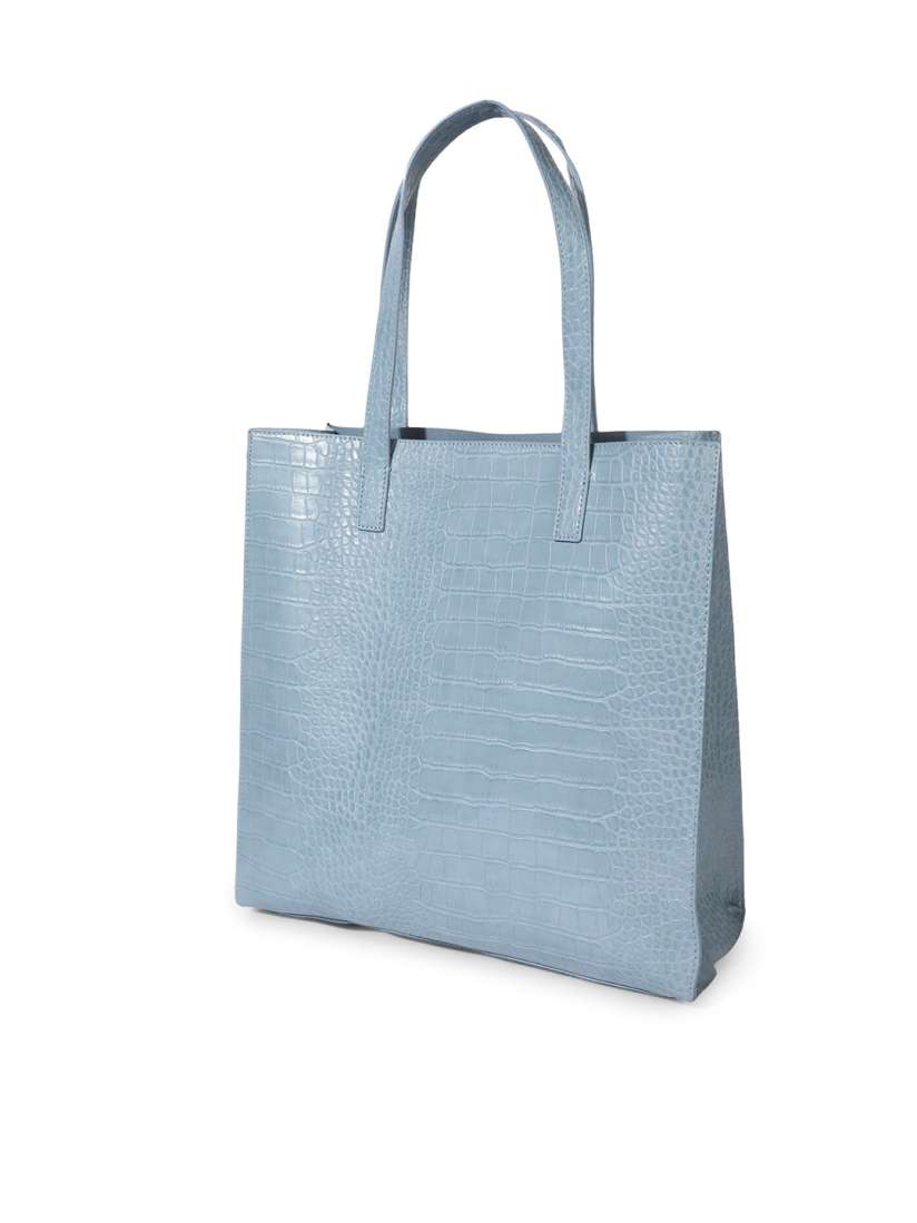 Buy Ted Baker Blue Textured Leather Oversized Shopper Tote Bag with Quilted Handbags for Women 19064290 Myntra