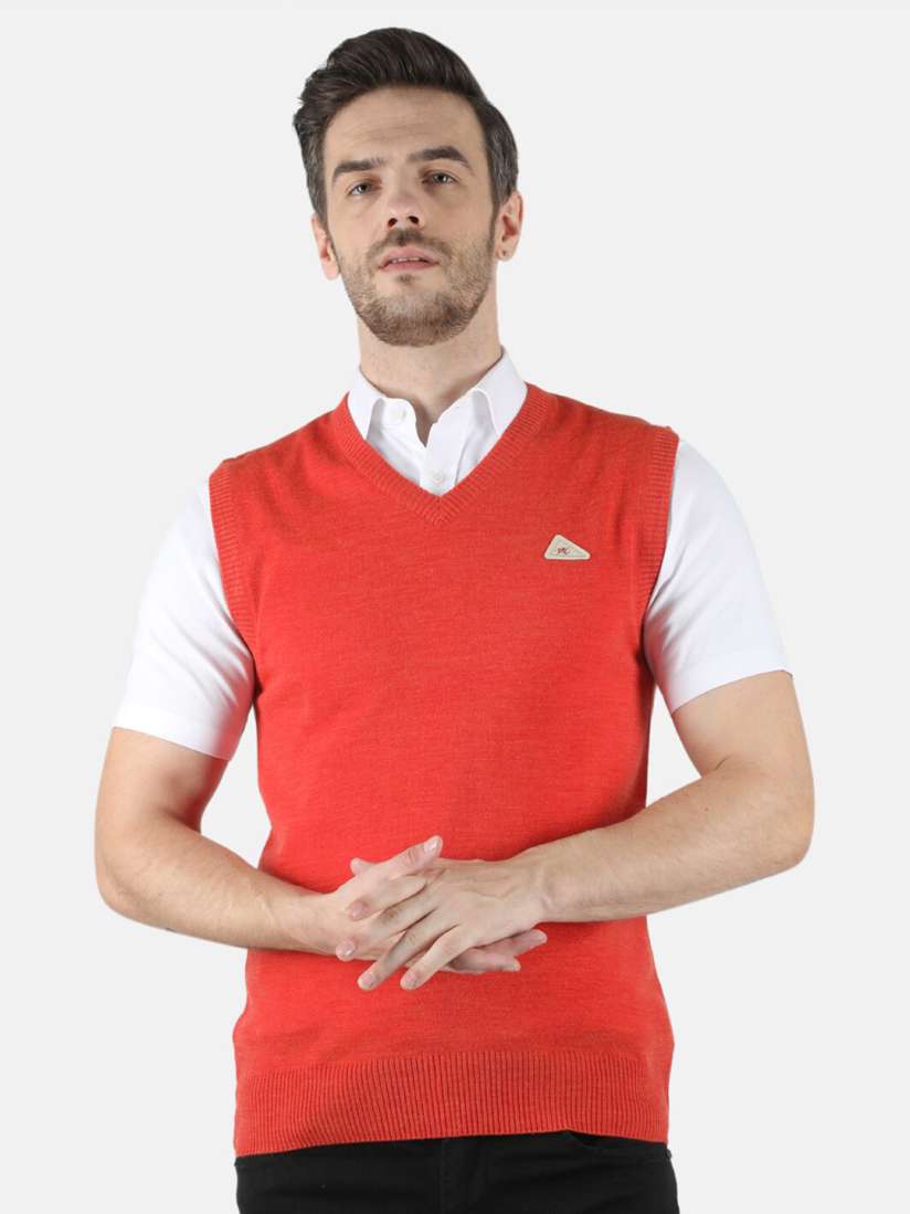 Mens orange sweater vest shop