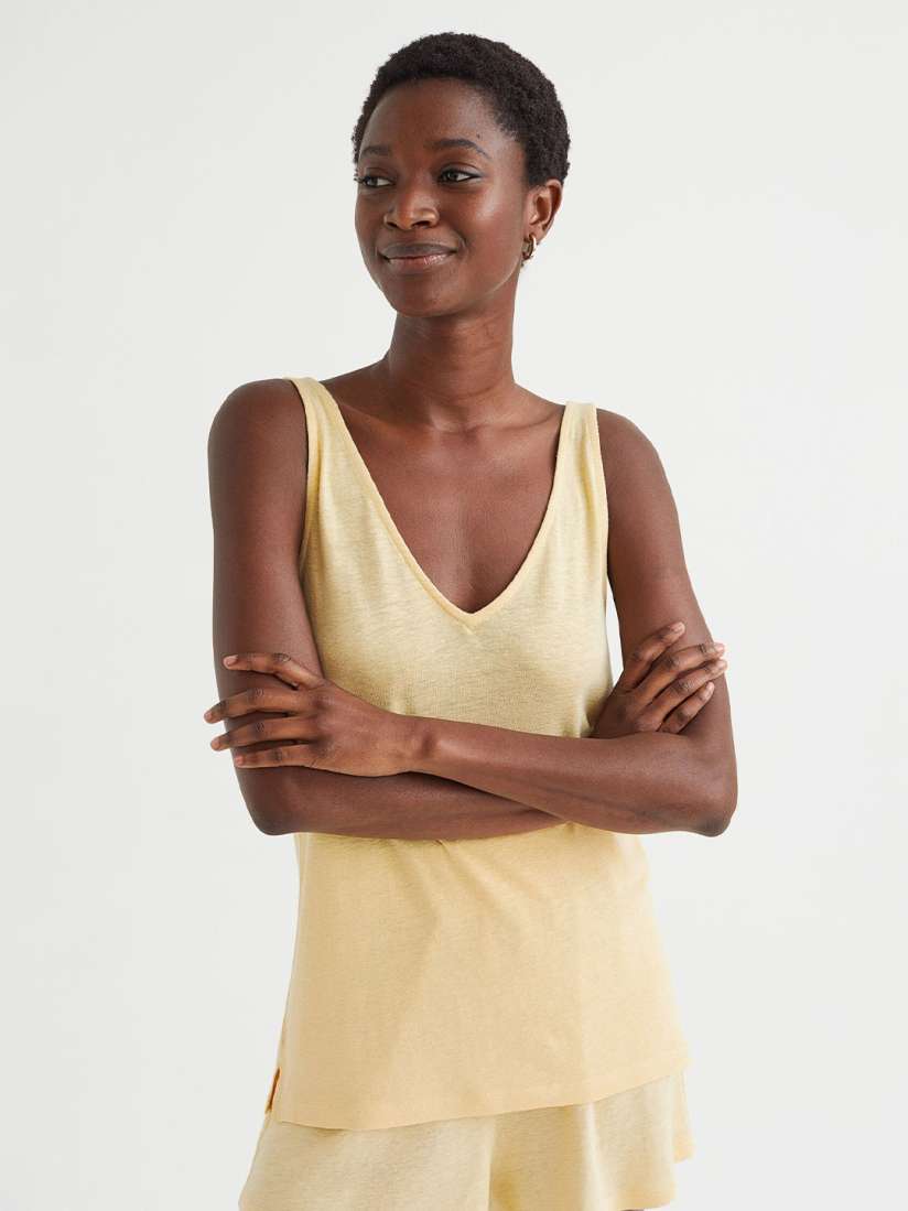 Womens yellow vest top sale