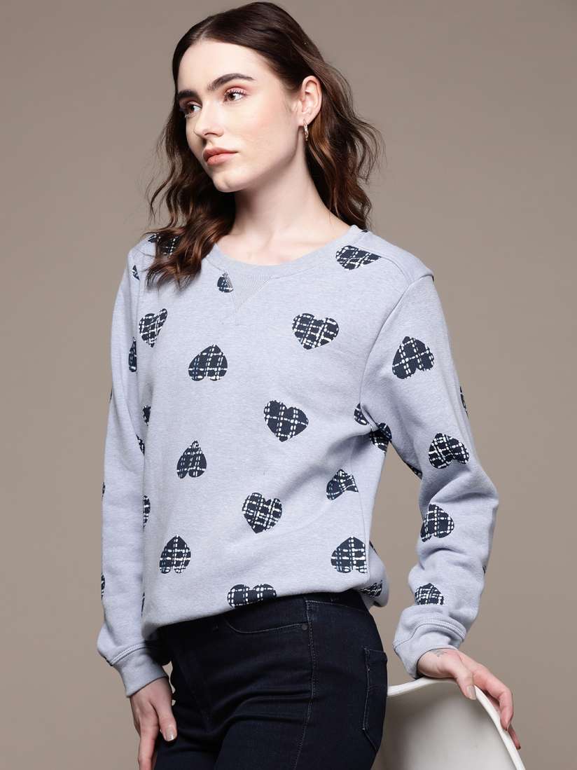 Buy Macy s Karen Scott Women Blue Printed Sweatshirt Sweatshirts for Women 19075156 Myntra