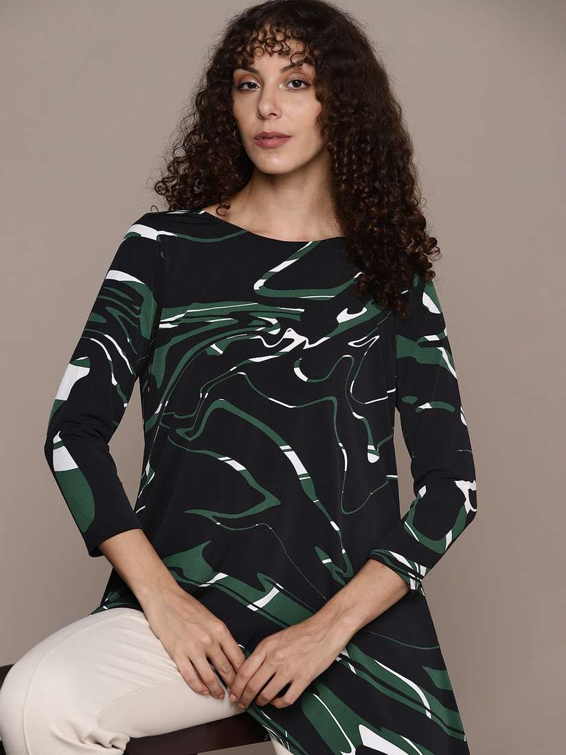 macys womens black tops