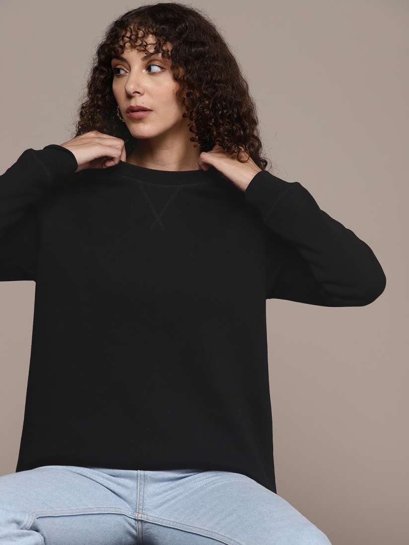 Buy Macy s Karen Scott Women Black Solid Sweatshirt Sweatshirts for Women 19079446 Myntra