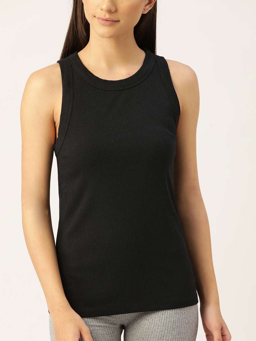macys womens black tops