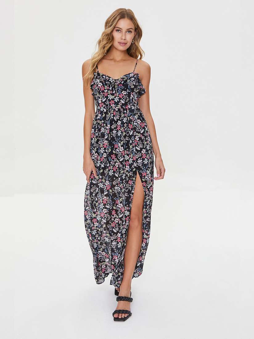 Buy FOREVER 21 Black Floral Printed Maxi Dress Dresses for Women 19079584 Myntra
