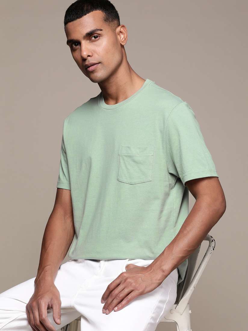 Buy Macy s Club Room Men Green Round Neck Knitted T shirt Tshirts for Men 19083498 Myntra