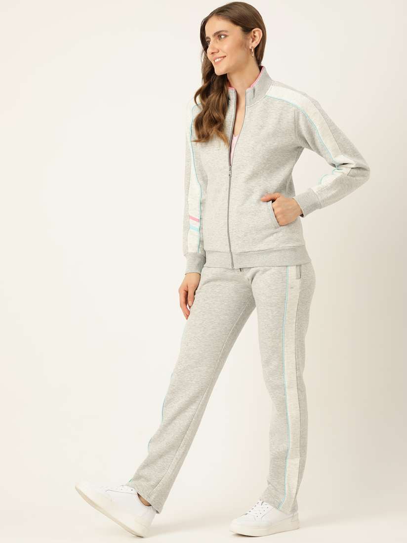Buy Monte Carlo Women Grey Melange Solid Knitted Tracksuit Tracksuits for Women 19087414 Myntra