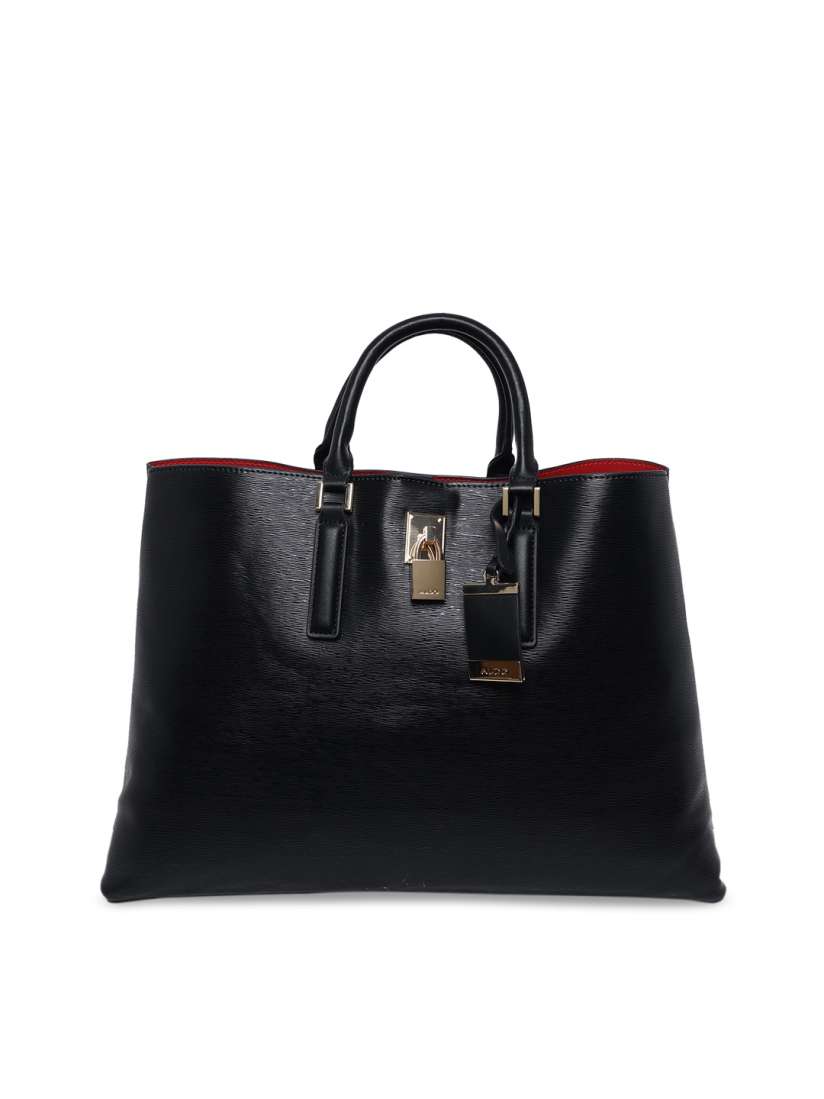 Buy ALDO Black PU Oversized Structured Tote Bag with Tasselled Handbags for Women 19095198 Myntra