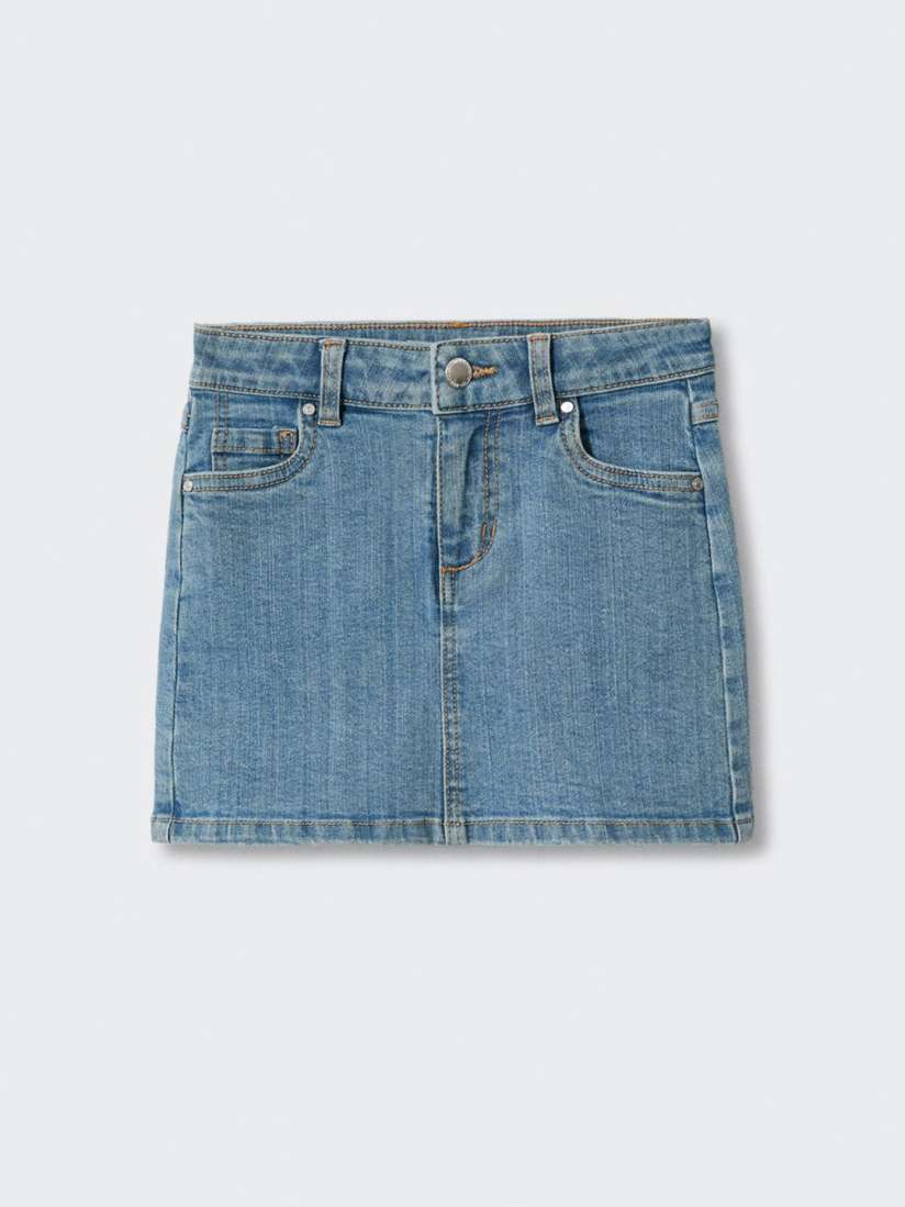 Buy Mango Kids Girls Blue Solid Knee Length Sustainable Denim Skirt Skirts for Girls 19101120 Myntra