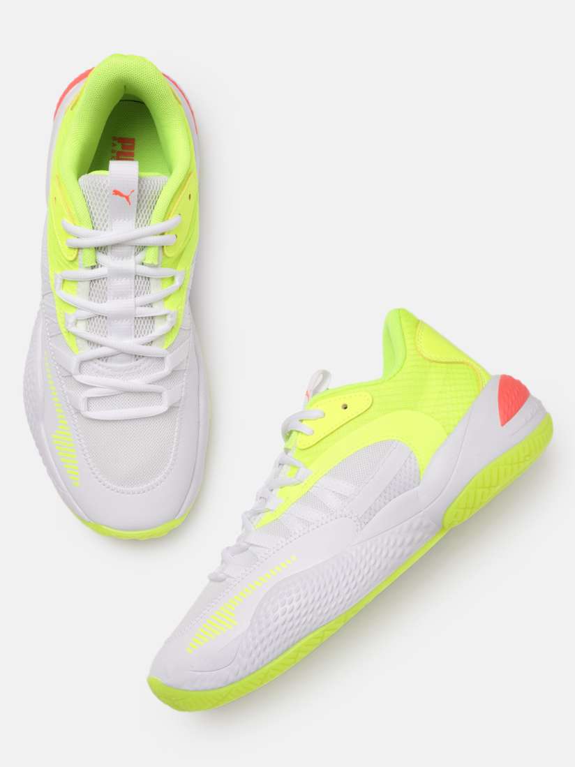 Neon green court shoes store