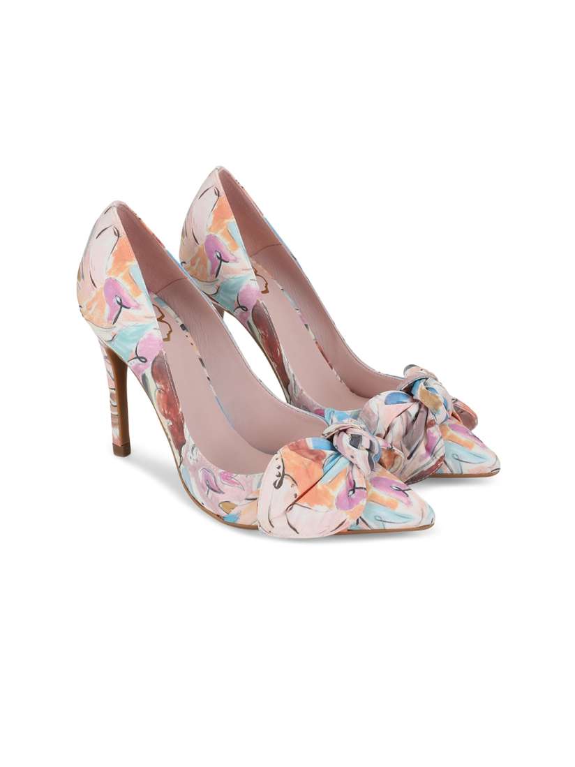 Buy Ted Baker Beige Orange Printed Stiletto Pumps with Bows Heels for Women 19106572 Myntra