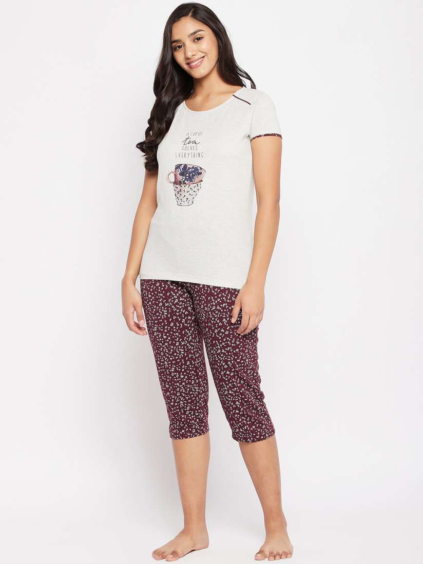 Buy Duke Women Grey White Printed Night suit Night suits for Women 19110098 Myntra