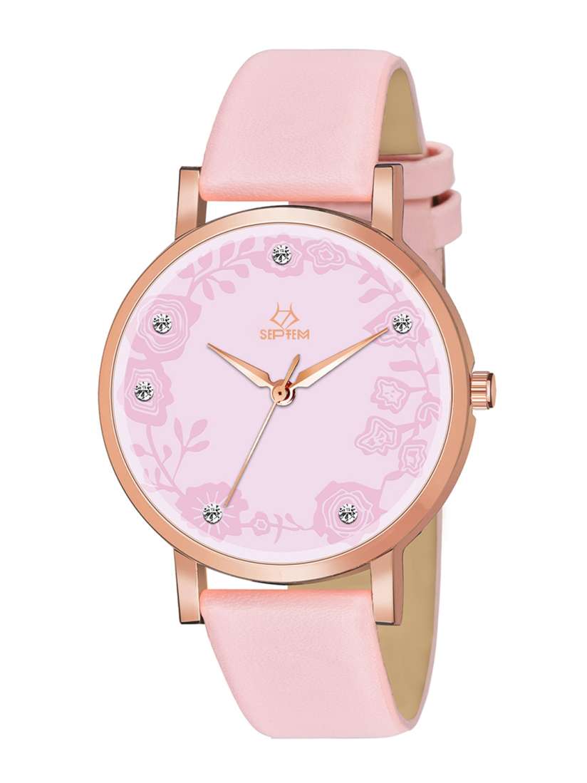 Buy Septem Women Pink Dial Pink Leather Wrap Around Straps Analogue Watch SP 146.Pink Watches for Women 19111214 Myntra