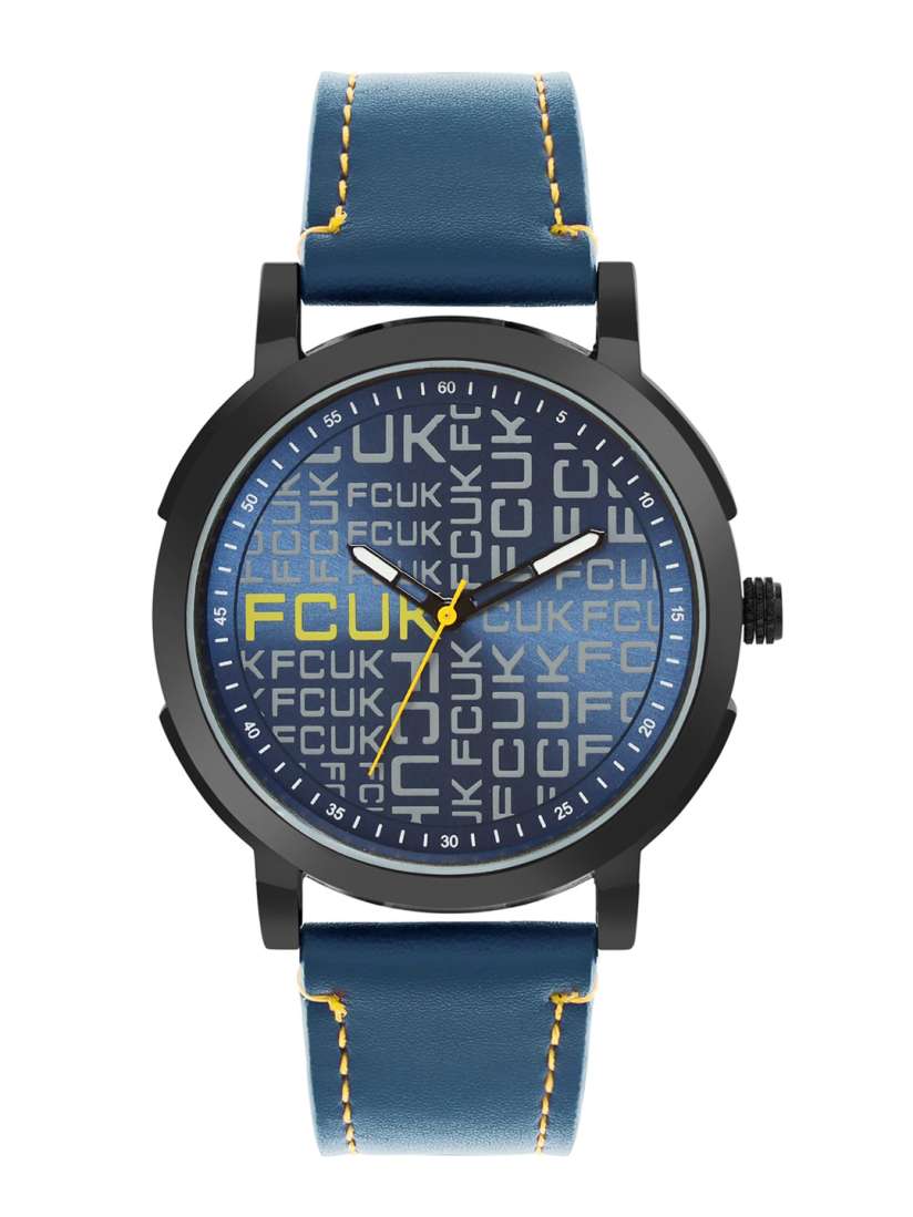 Buy FCUK Men Blue Printed Dial Blue Leather Straps Analogue Watch Watches for Men 19121076 Myntra