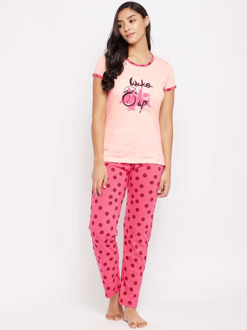 Buy Duke Women Peach Coloured Pink Printed Night suit Night suits for Women 19121114 Myntra