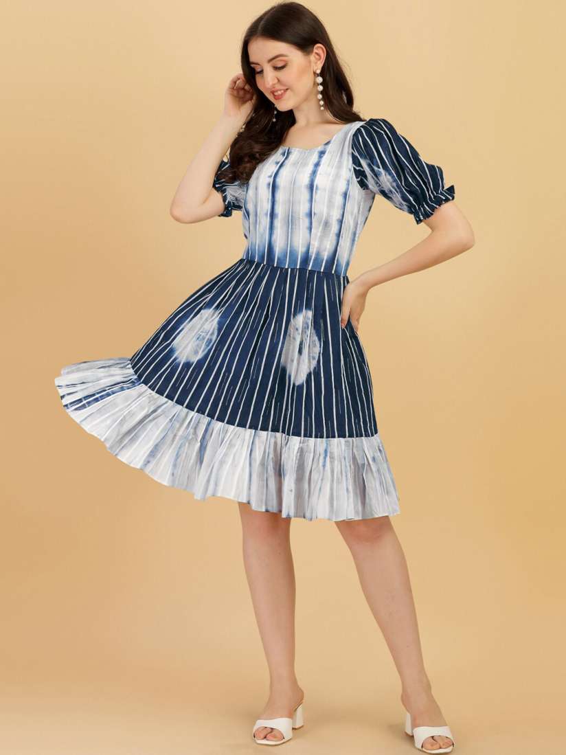 Buy Vidraa Western Store Women Navy Blue White Striped Dress Dresses for Women 19125356 Myntra