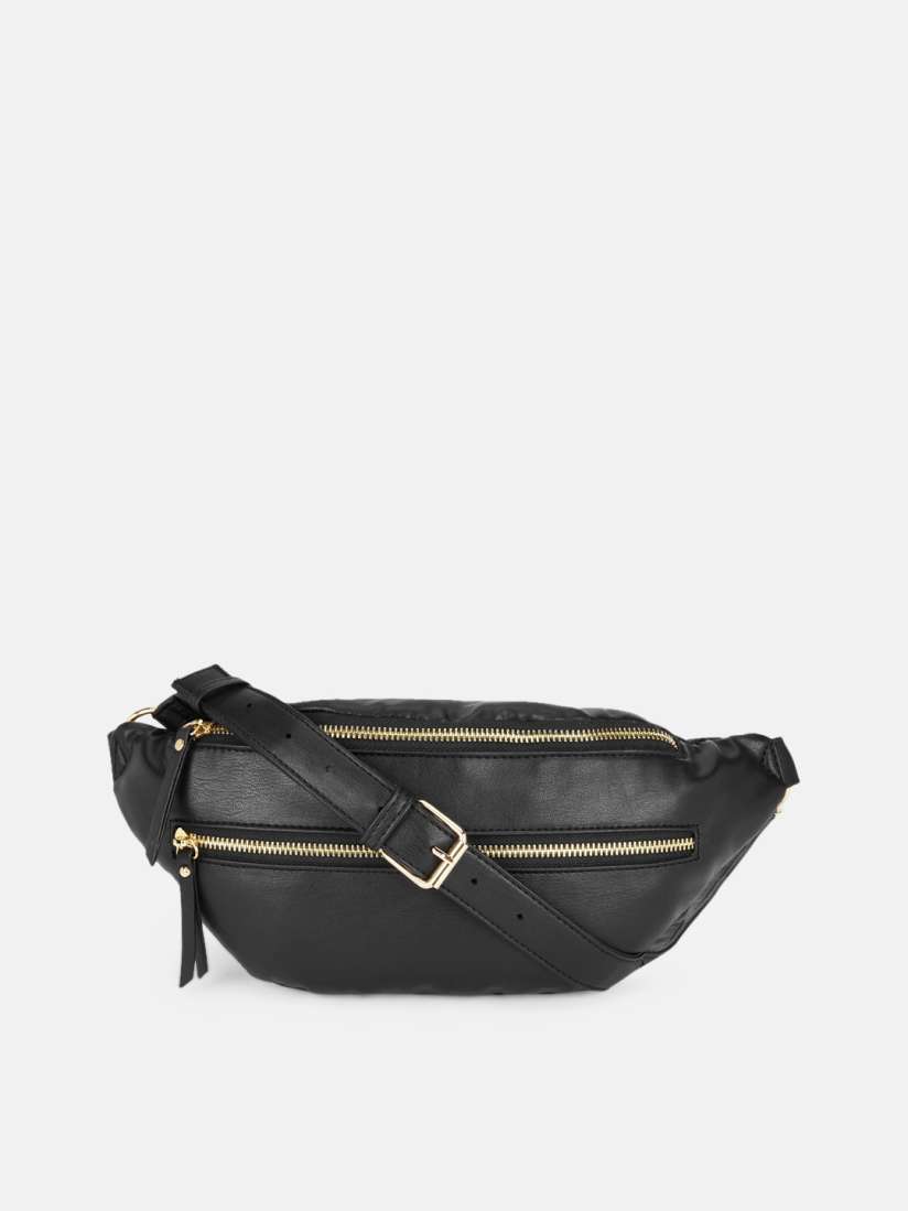Buy Forever Glam by Pantaloons Black PU Half Moon Sling Bag Handbags for Women 19125996 Myntra