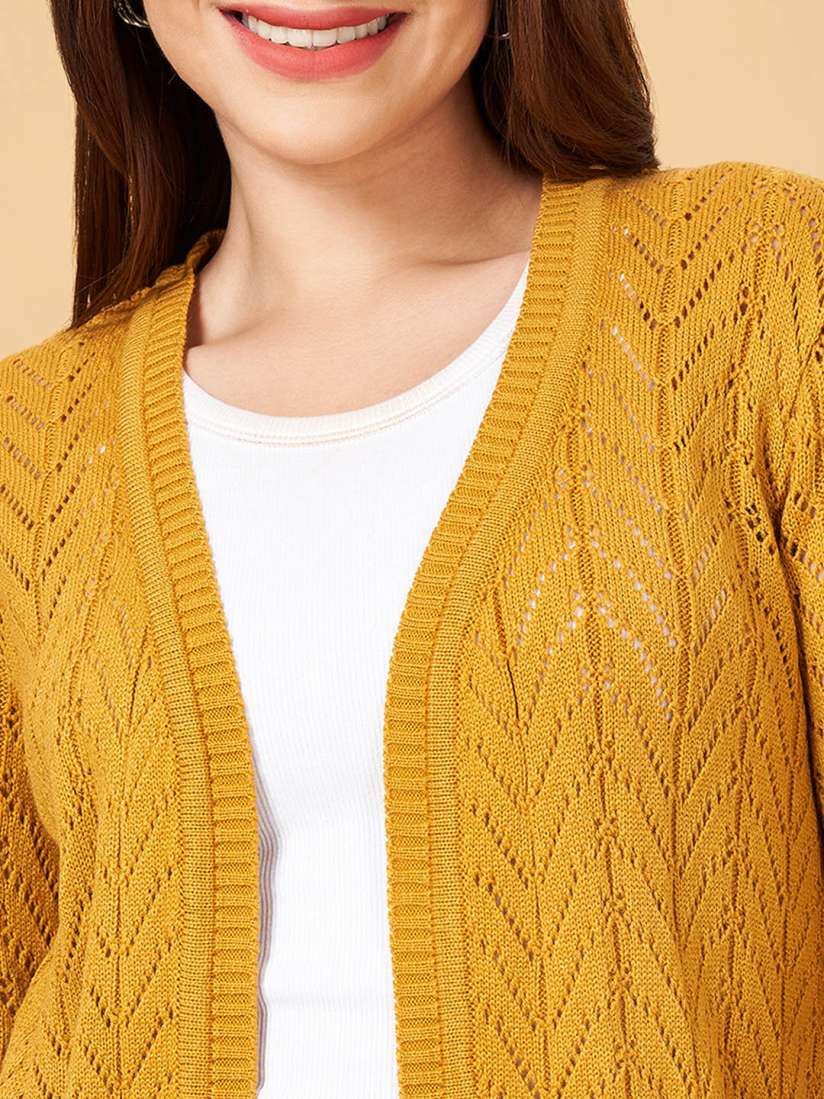 Mustard knit cardigan store