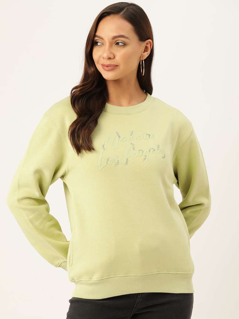 Lime green sweatshirt womens best sale