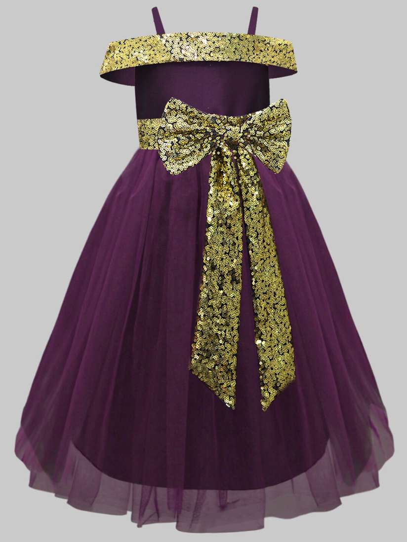 Buy A.T.U.N. Girls Purple Embellished Sequined Tulle Net Maxi Gown Dress Dresses for Girls 19141388 Myntra