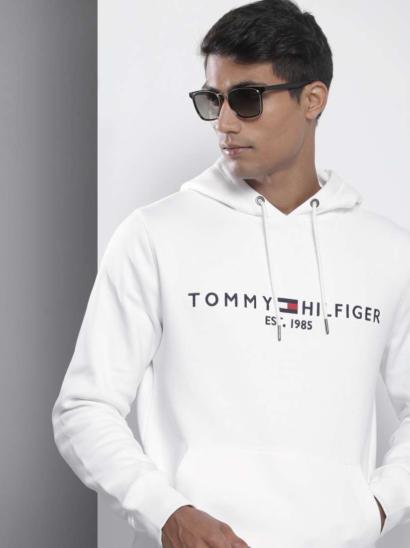 Mens white tommy hilfiger sweatshirt outlet