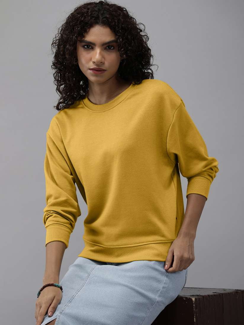 Buy The Roadster Life Co. Women Round Neck Long Sleeves Sweatshirt Sweatshirts for Women 19156116 Myntra