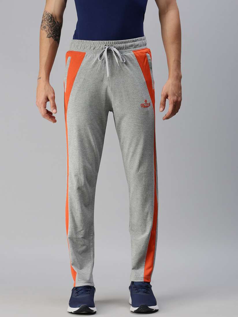 Grey and orange track pants shop