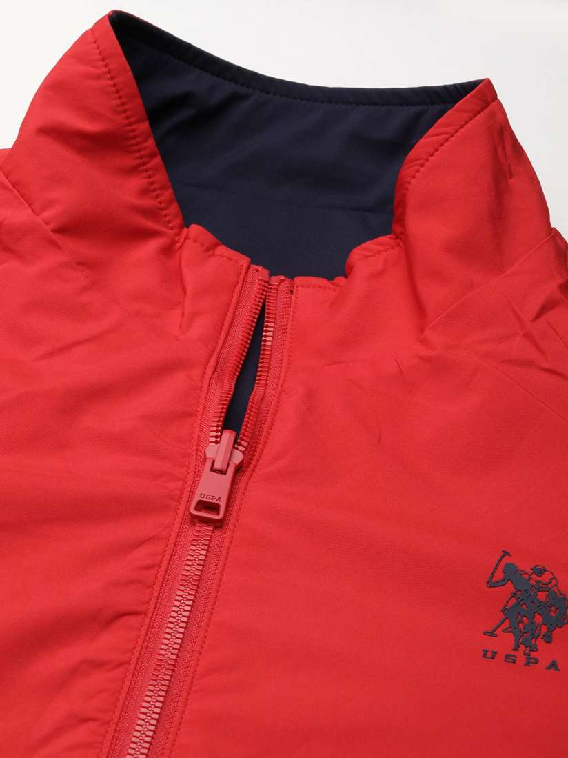 Buy U.S. Polo Assn. Men Red Solid Brand Logo Reversible Bomber Jacket Jackets for Men 19165800 Myntra