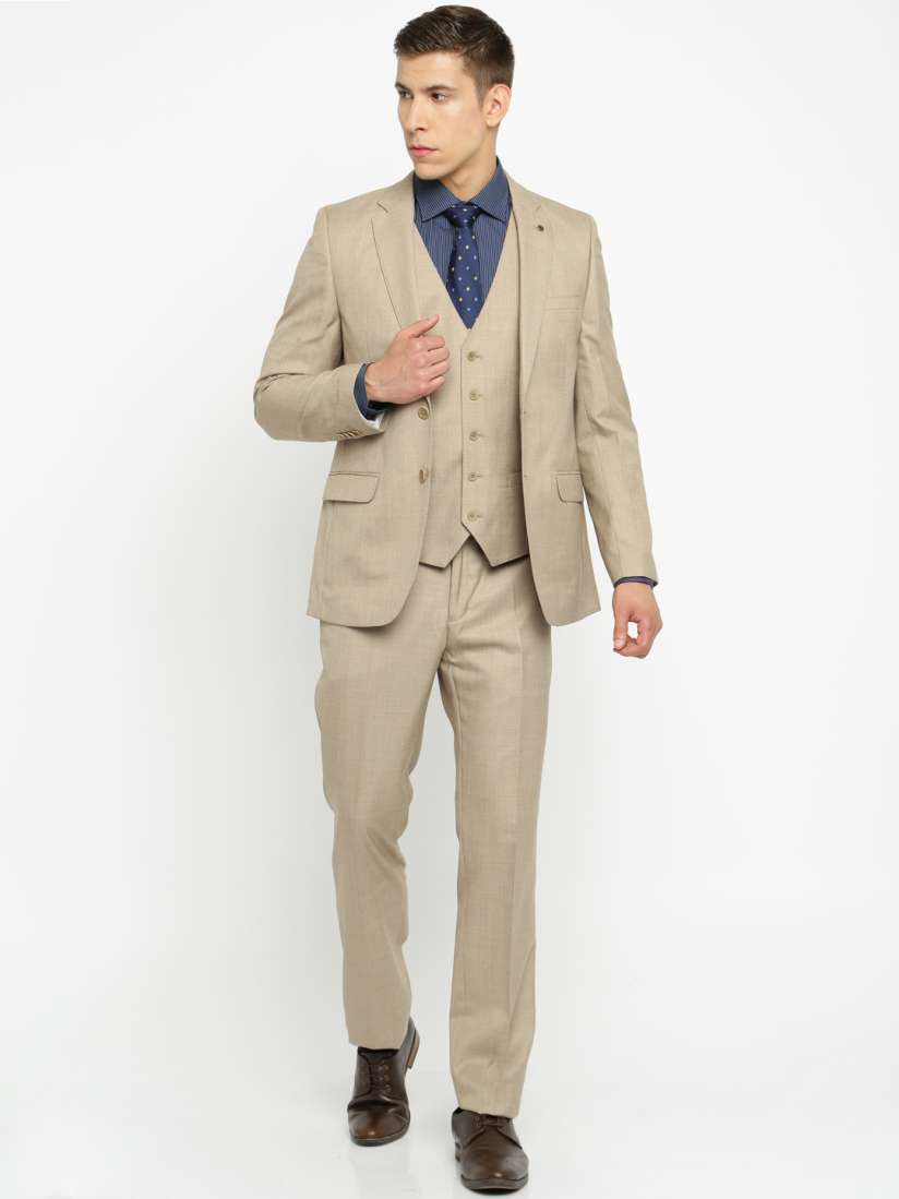 Buy Raymond Men Beige Regular Contemporary Fit Single Breasted Formal Suit Suits for Men 1916622 Myntra