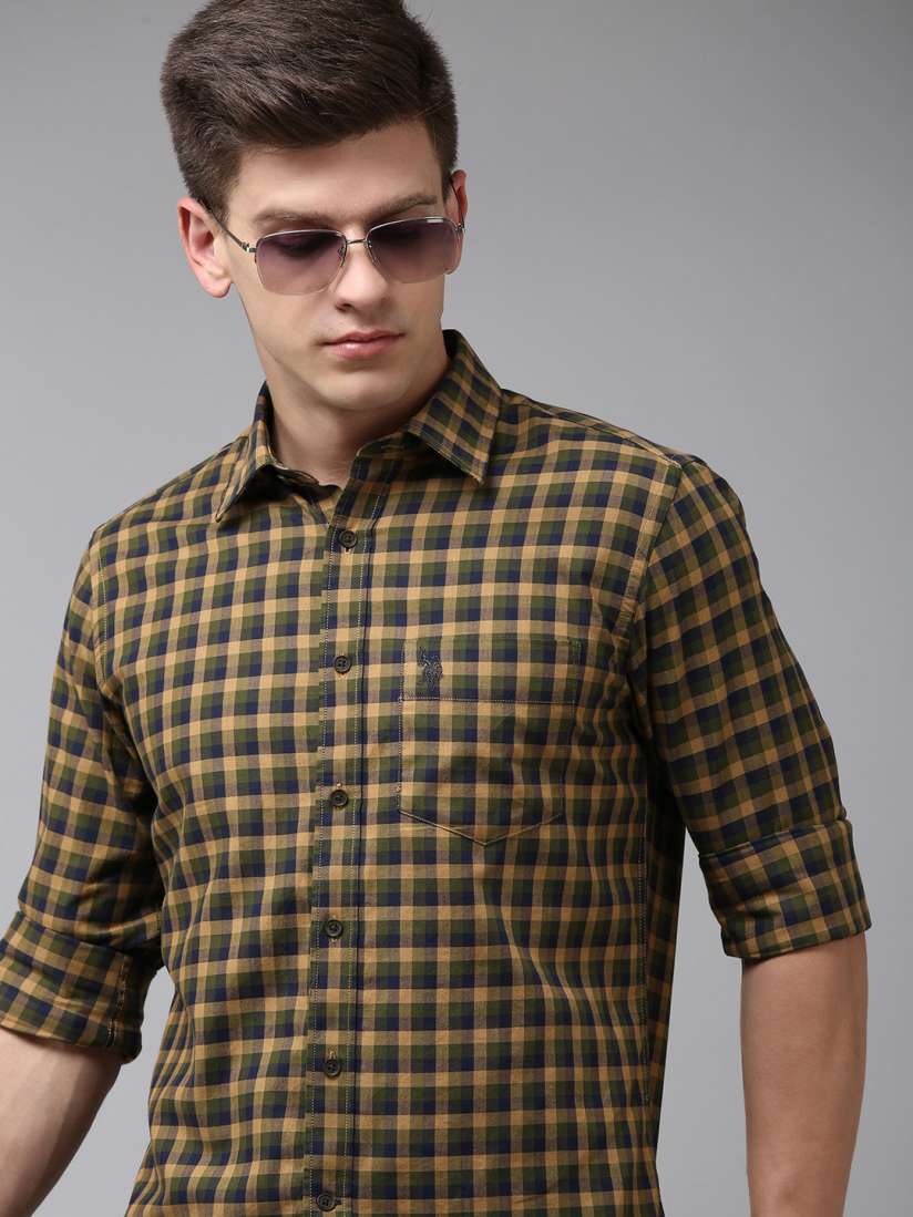 Buy U.S. Polo Assn. Men Tailored Fit Checked Pure Cotton Casual Shirt Shirts for Men 19166340 Myntra