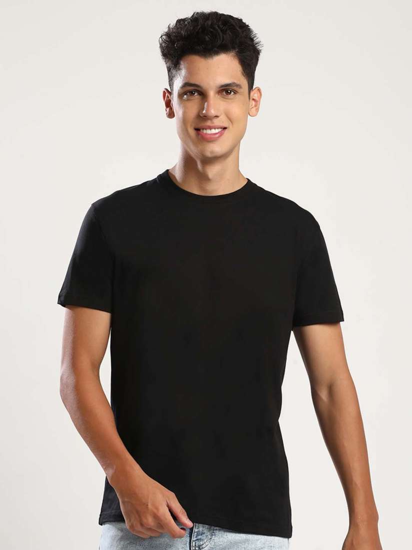 Myntra black t shirt cheap
