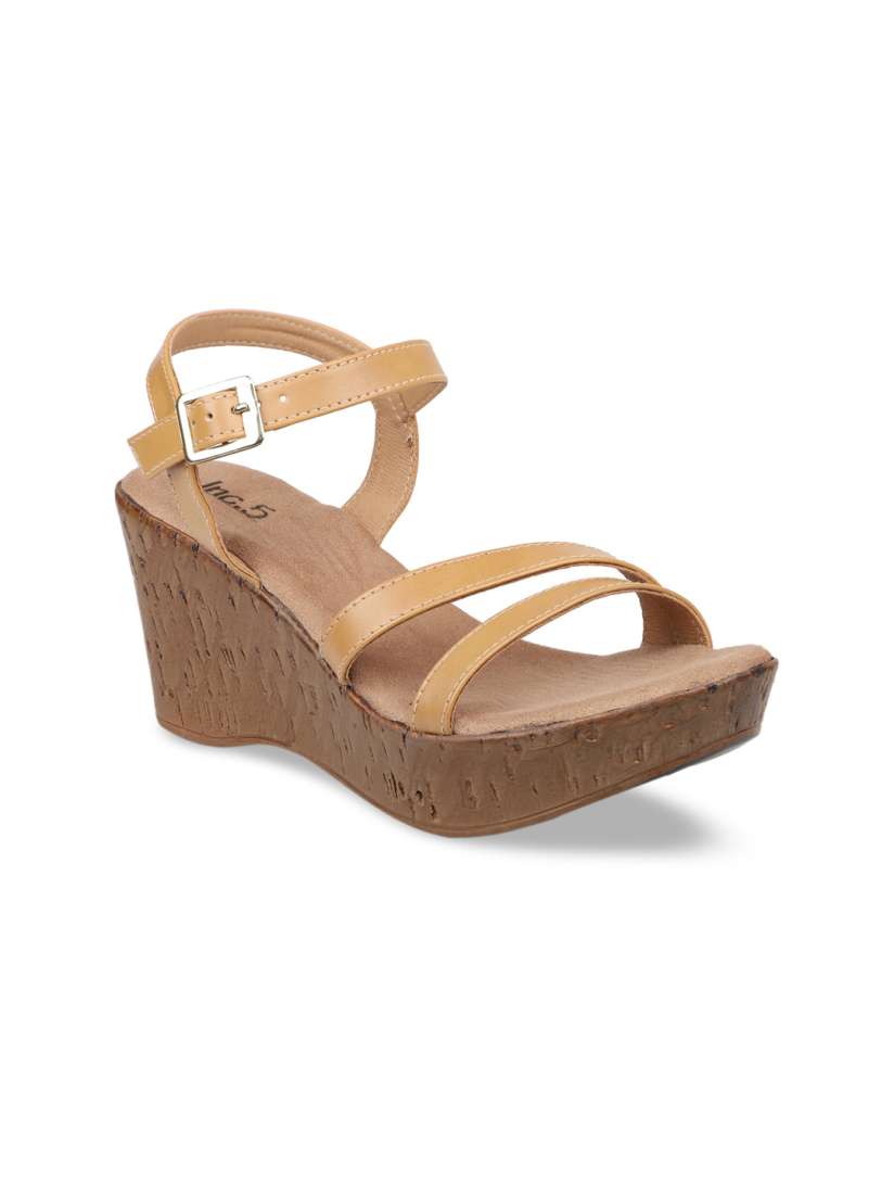 Buy Inc 5 Beige Party High Top Wedge Sandals With Buckles Heels for Women 19177138 Myntra