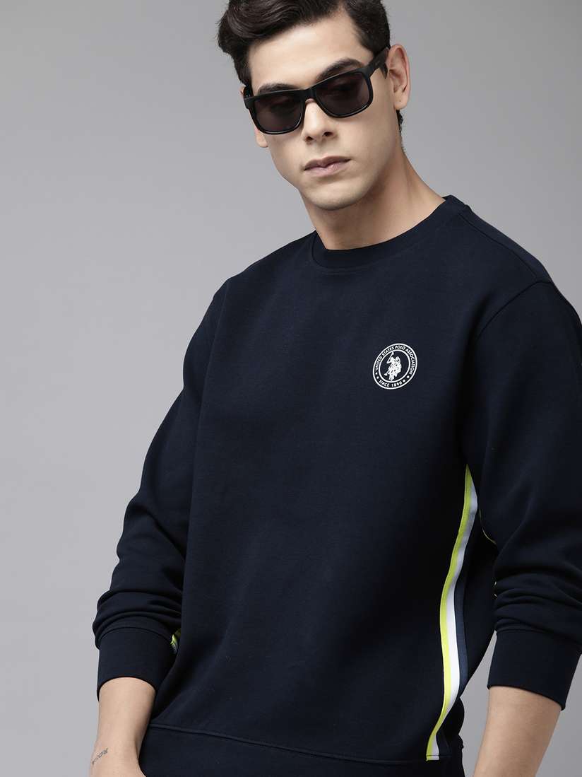 Buy Polo Men Navy Blue Sweatshirt Sweatshirts for Men