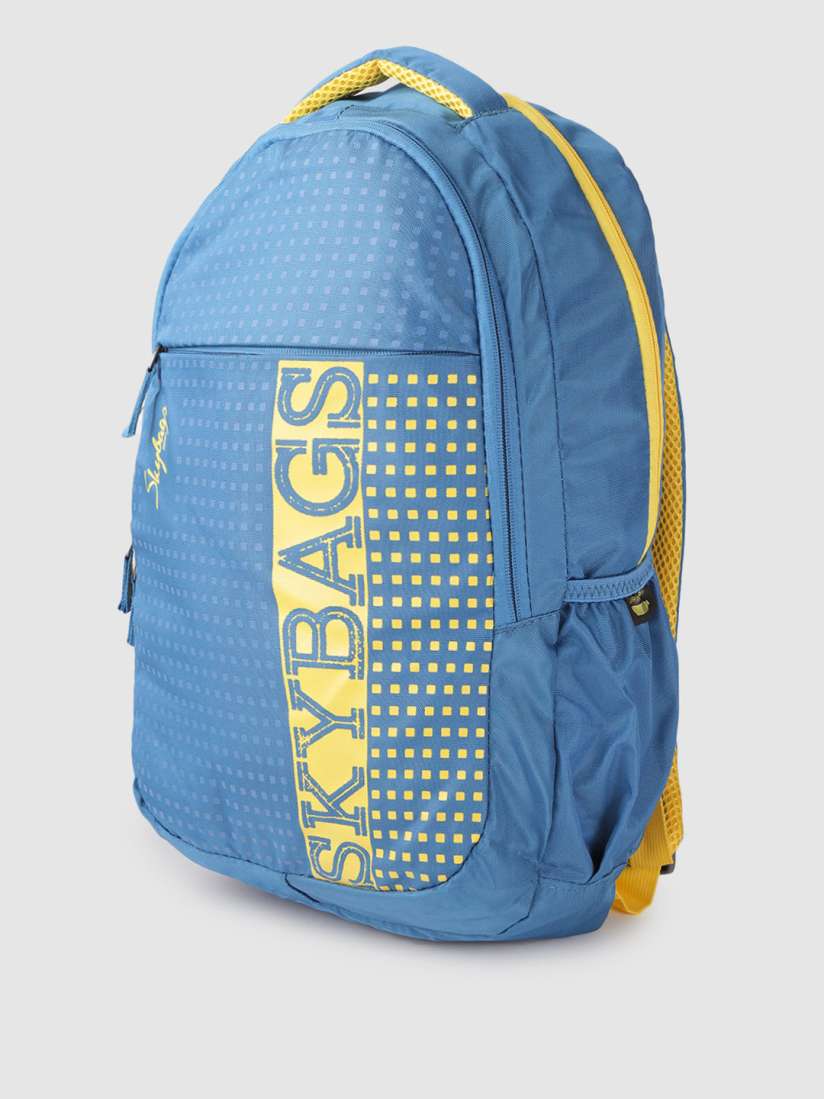 Skybags blue and yellow backpack outlet