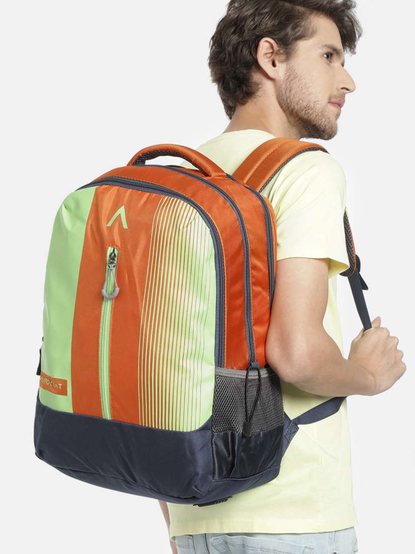 Buy Aristocrat Unisex Orange Fluorescent Green Colourblocked Backpack Backpacks for Unisex 19184404 Myntra